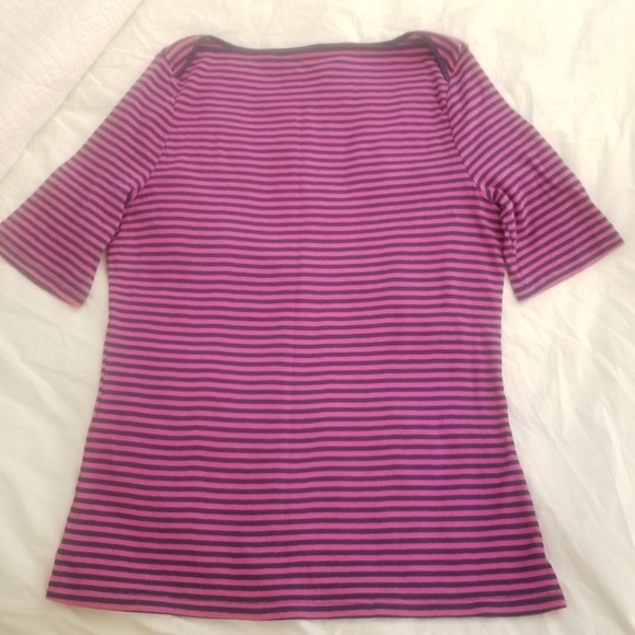 Talbots Tops - Talbots Boat Neck Pink Blue Shirt Top SZ L